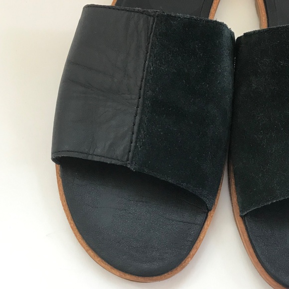 SOREL Ella ll Slide Sandals Leather Slip On Black Sandals Women’s Size 9 - Picture 4 of 16